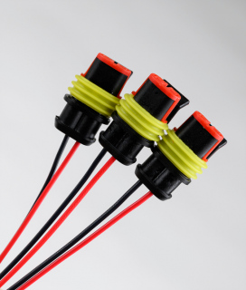 Product image showing three connectors