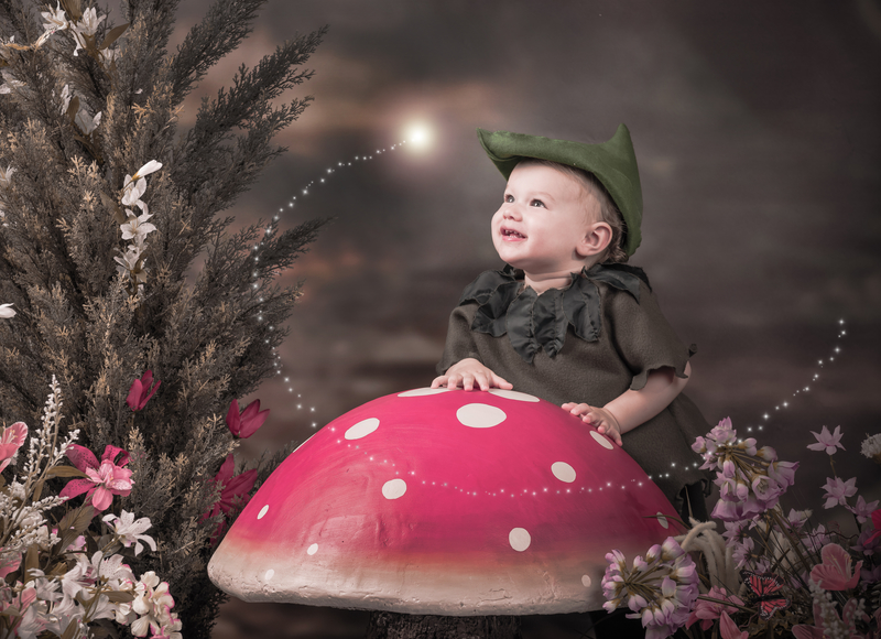 Fairy photograph of little boy in Elf costume from the studio of image and ivents photography in Peterborough, Cambridgeshire