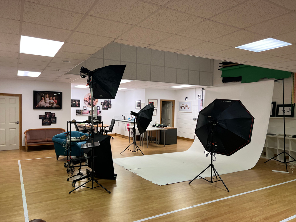Photoshoot set-up at the Studios of Image and Events photography in Peterborough Image showing typical set at Image and Events Studio in Peterborough, Cambridgeshire.