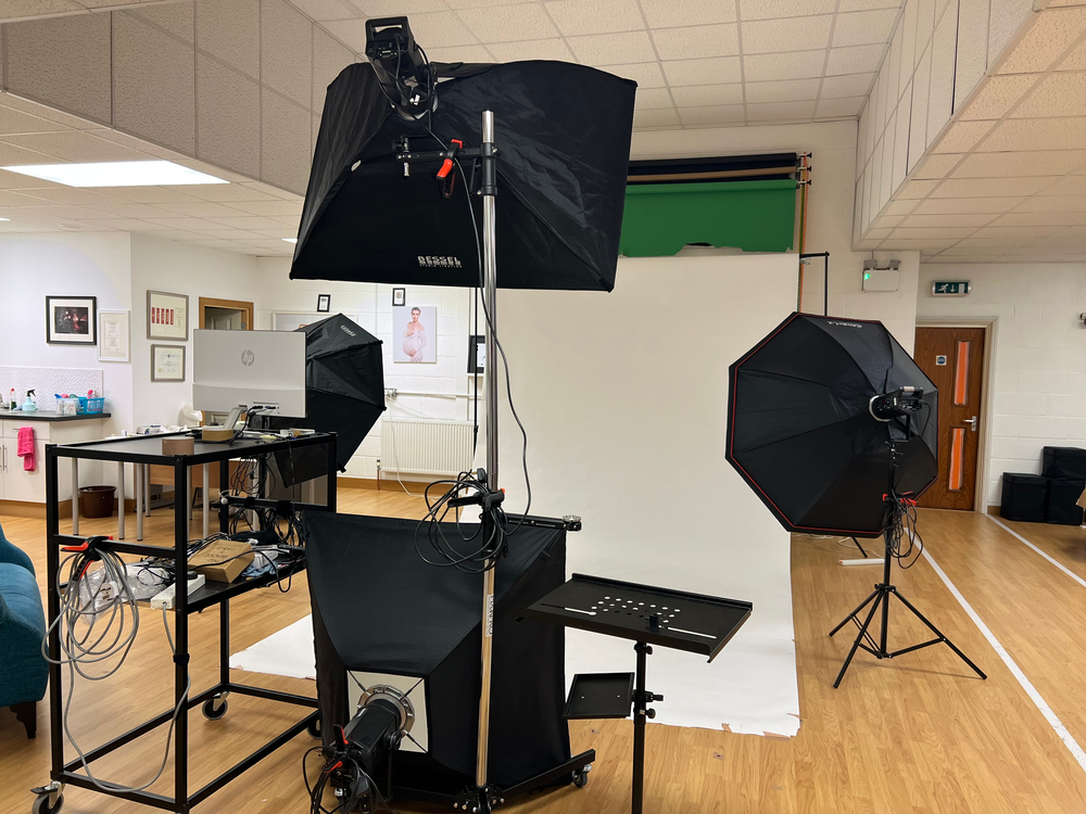 Lighting and backdrop at the Studios of Image and Events photography in Peterborough Image showing studio lighting and backdrop at image and events photography in Peterborough, Cambridgeshire