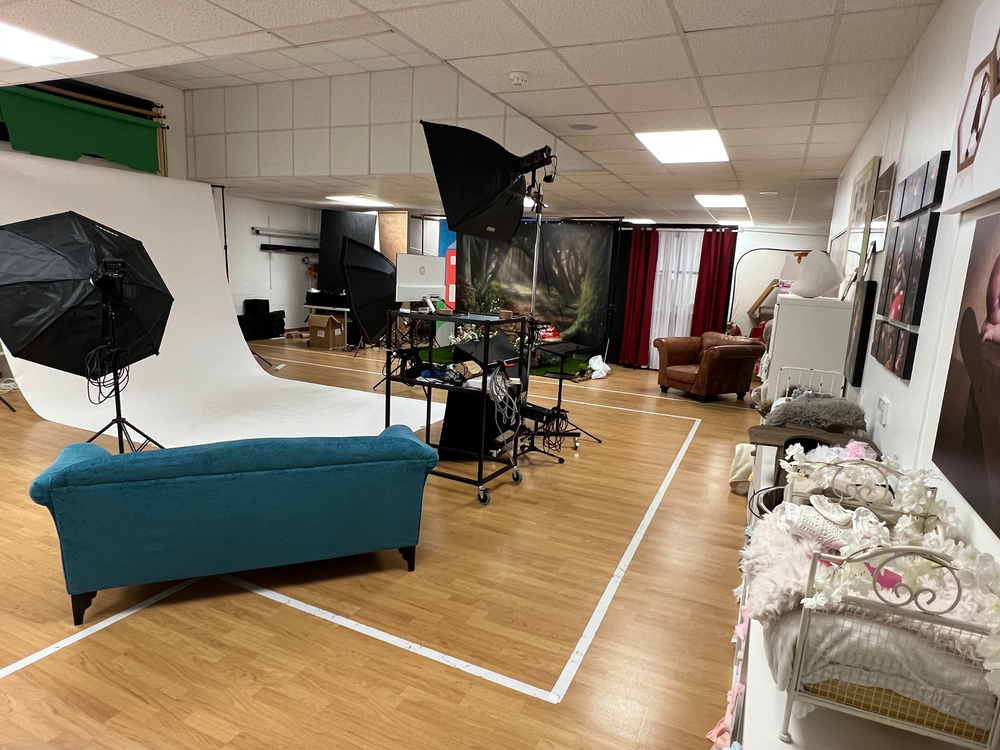 Inside the Studios of Image and Events photography in Peterborough Photograph showing the inside of the studio of Image and Events photography