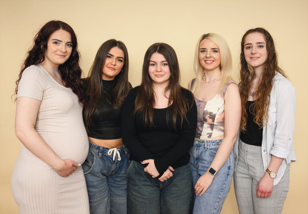 Family group of female relatives taken at the studios of image and events photography in Peterborough, Cambridgeshire